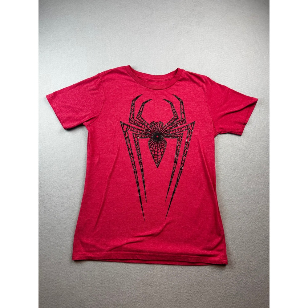 Marvel Spider-Man Graphic T-Shirt Red Heather Large Spiderman Logo Tee